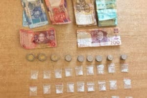 Drugs and cash confiscated from Santa Claus in Ladybrand.