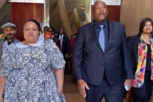 Deputy minister Peace Mabe, Minister Gayton McKenzie and Council Chairperson at Freedom Park Ms Charnie-lee Adams-Kruger