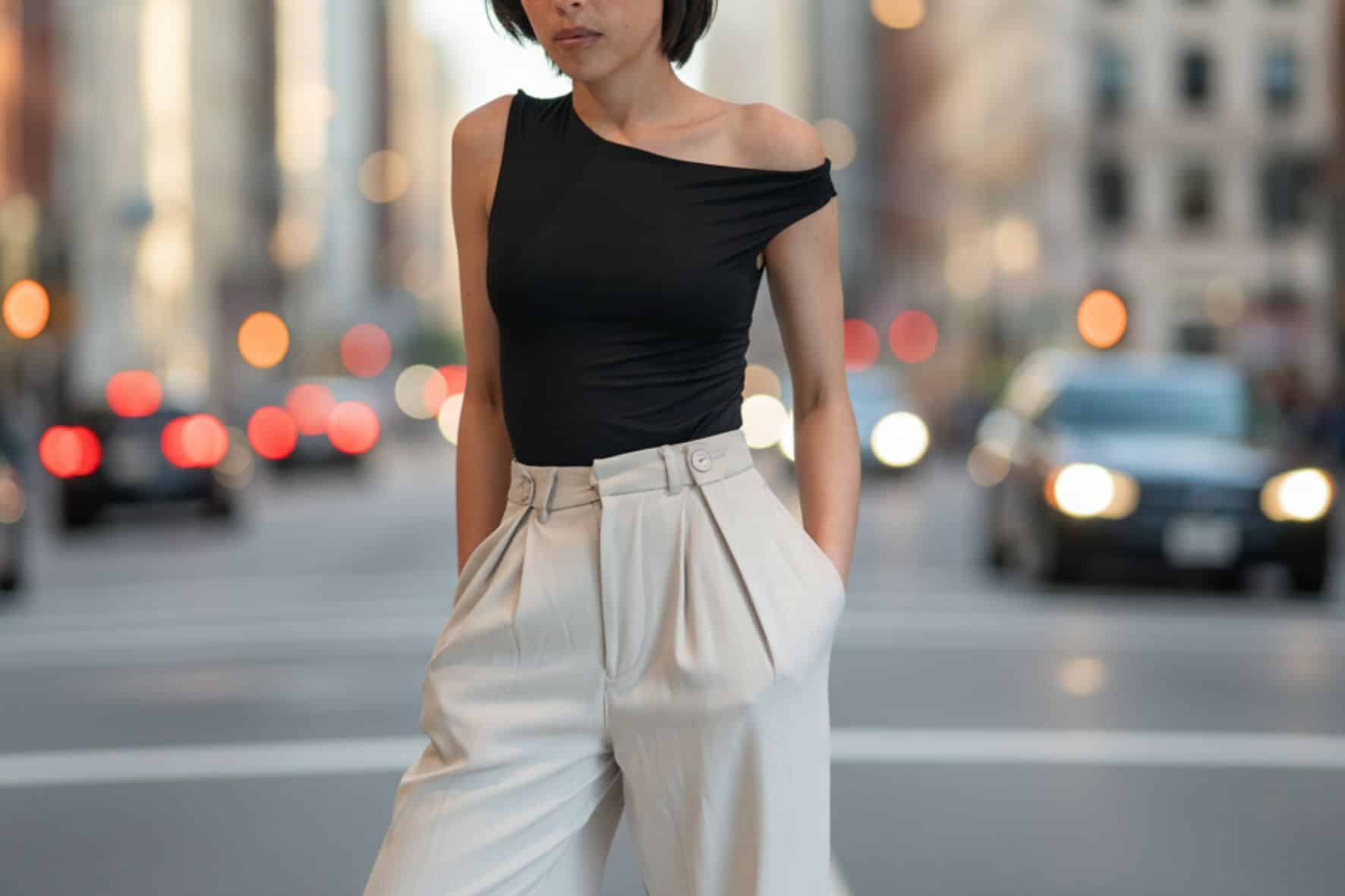 A workwear look that is expressive but draws the line at convention. Picture: Supplied