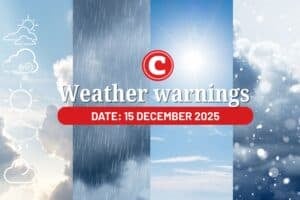 Weather forecast 15 December 2025