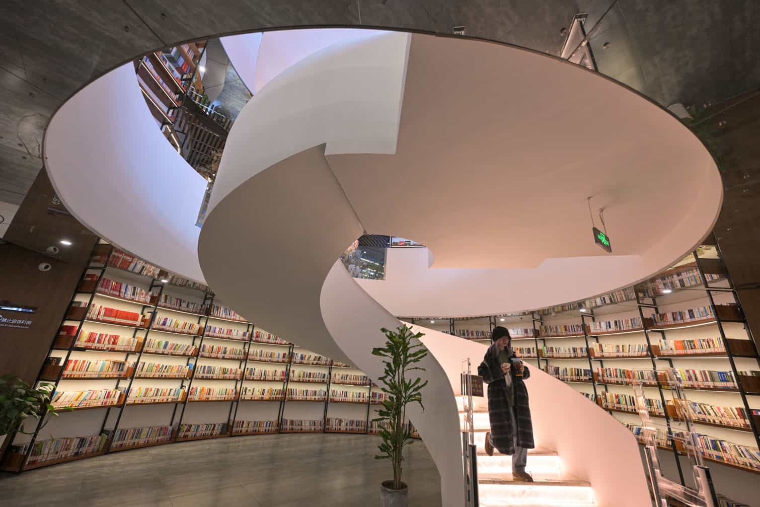 A woman visits a bookstore in Beijing