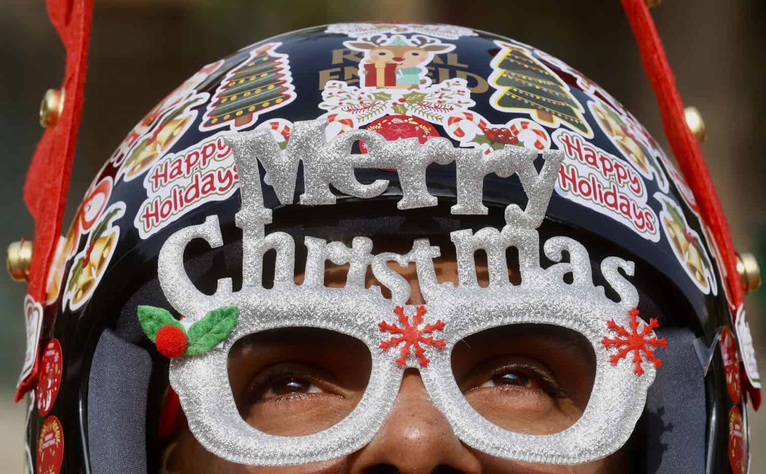 Santa Claus motorcycle parade in Bangalore