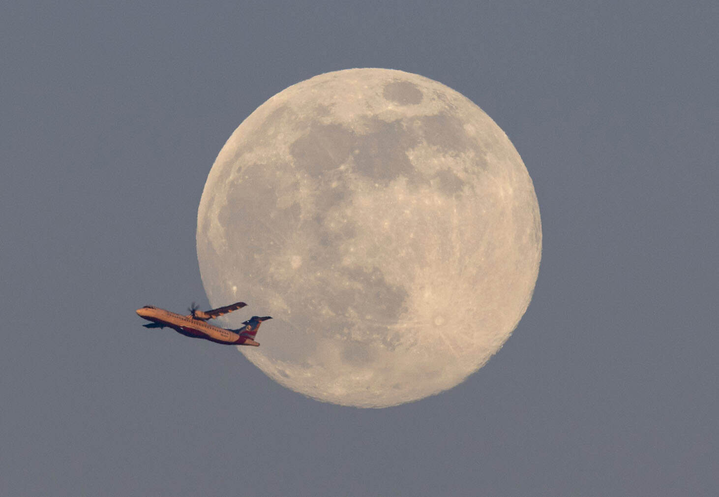 Supermoon over the Kathmandu sky