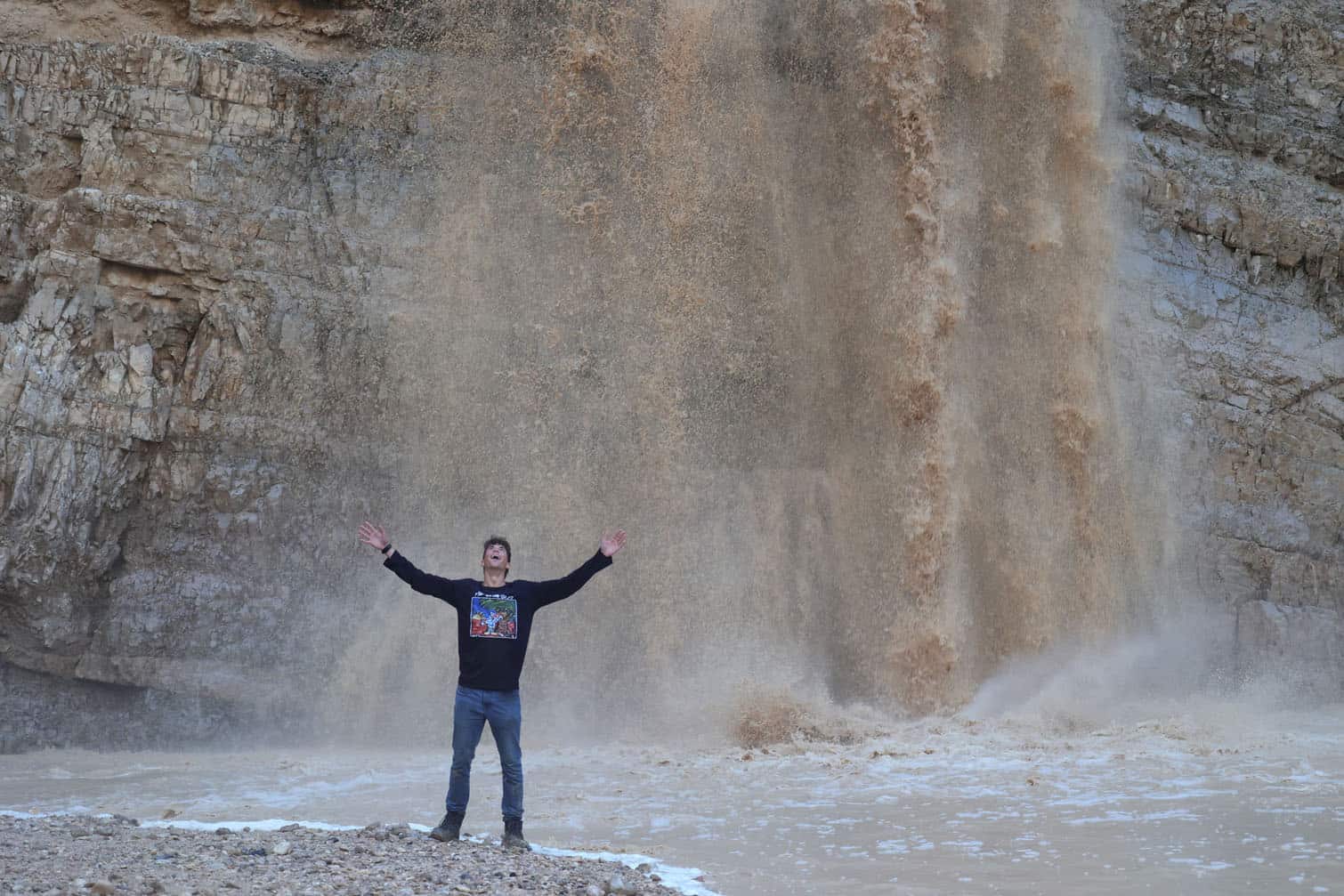 People gather in Judean Desert to witness rare Qumran flash flood