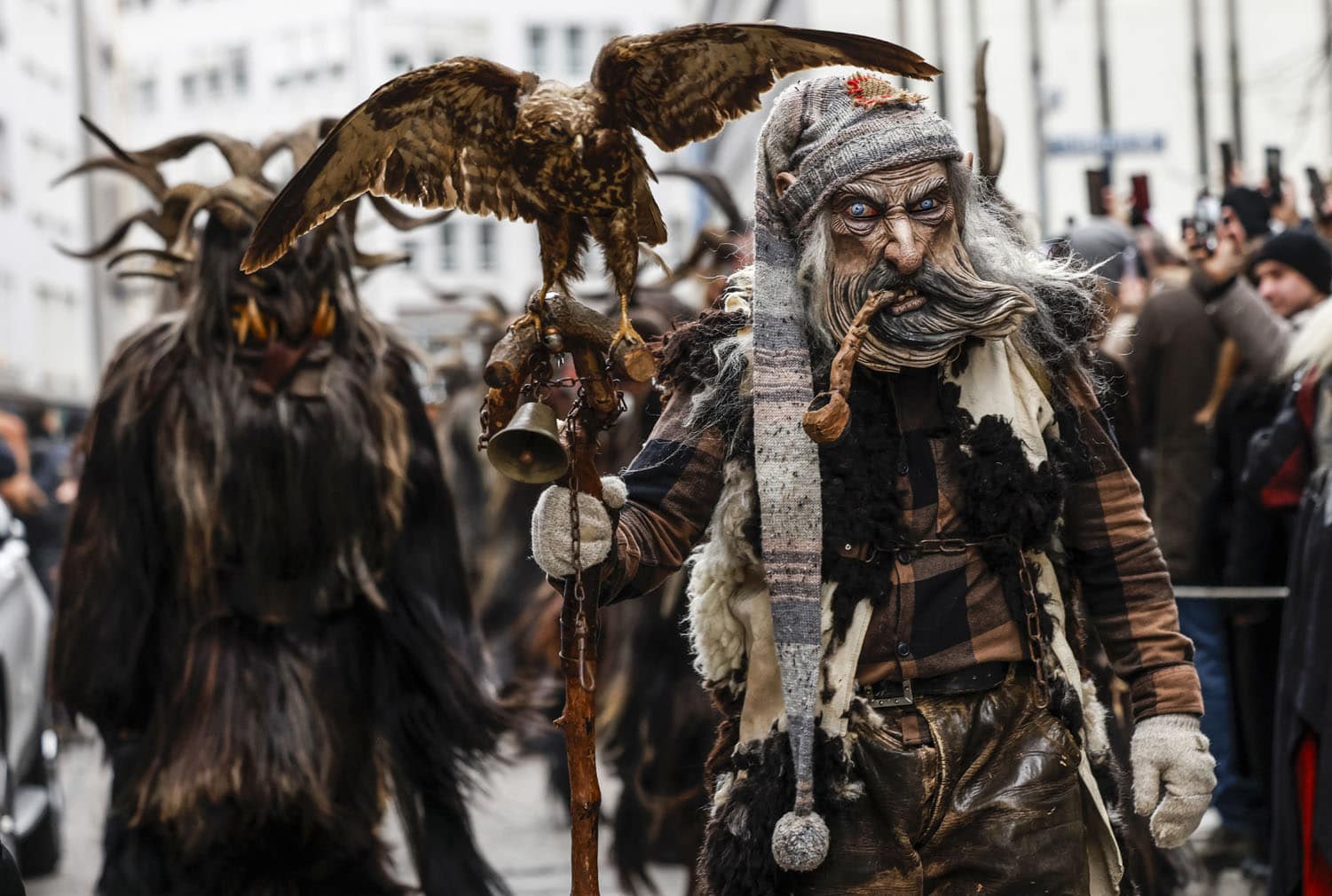 People dressed as Krampus