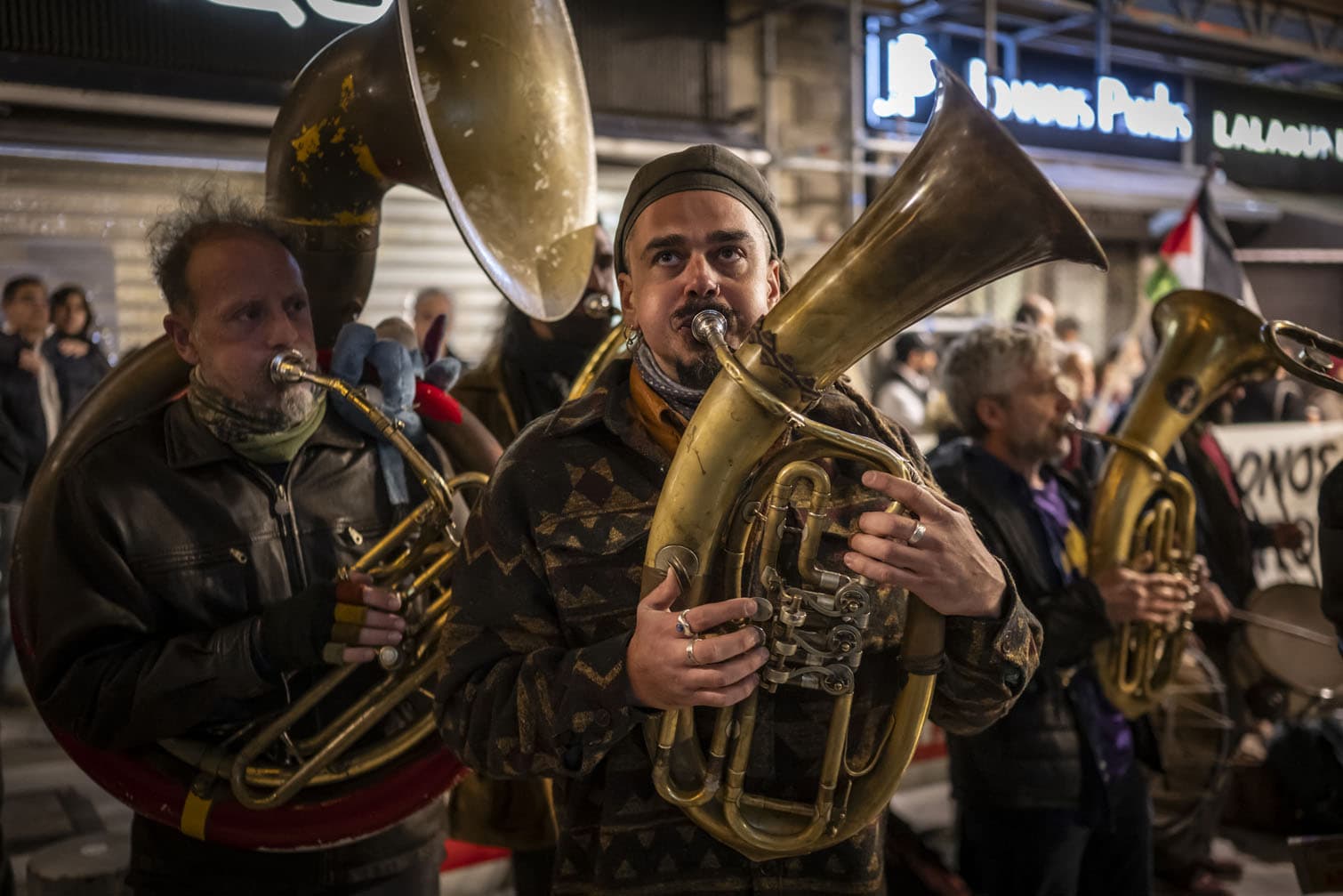 Actors and members of the artistic community perform