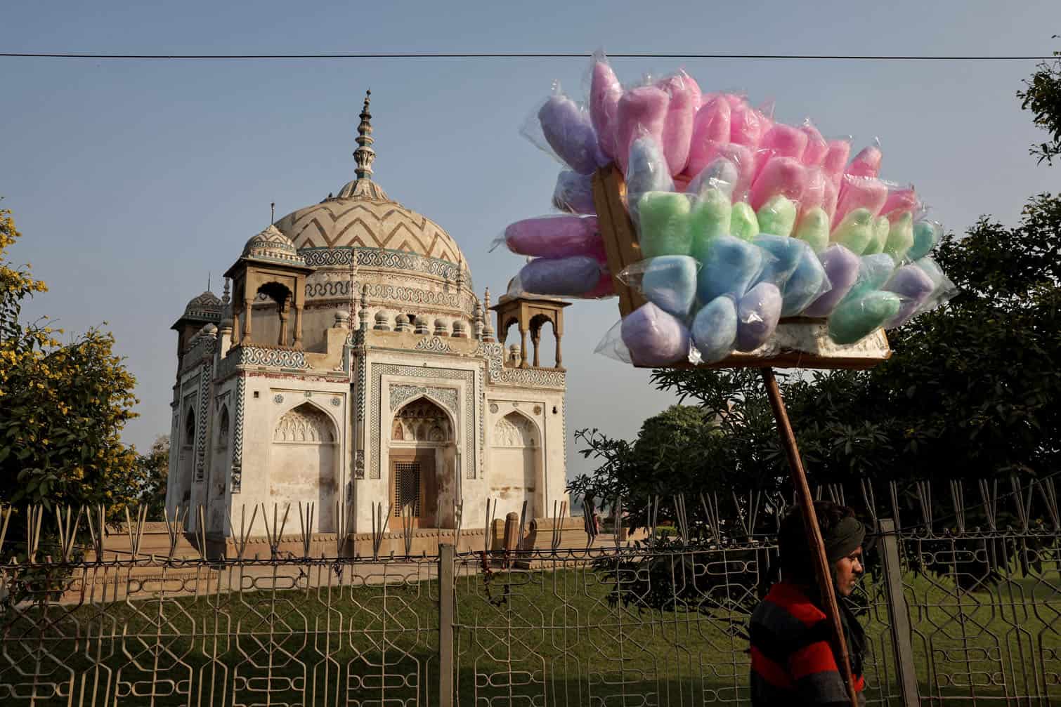 A cotton candy vendor