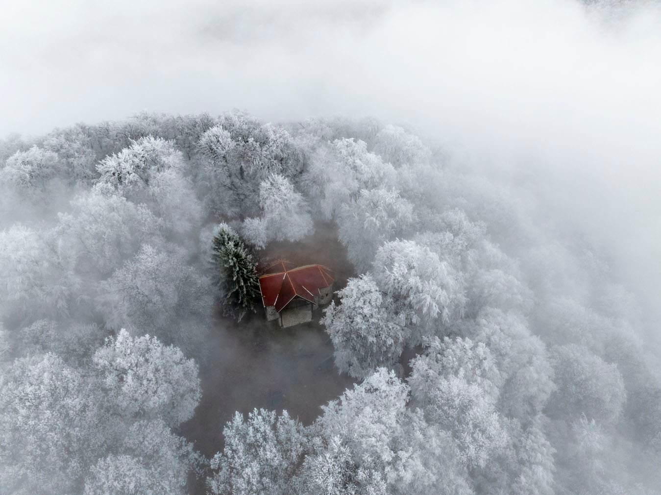 Winter landscape in northern Hungary