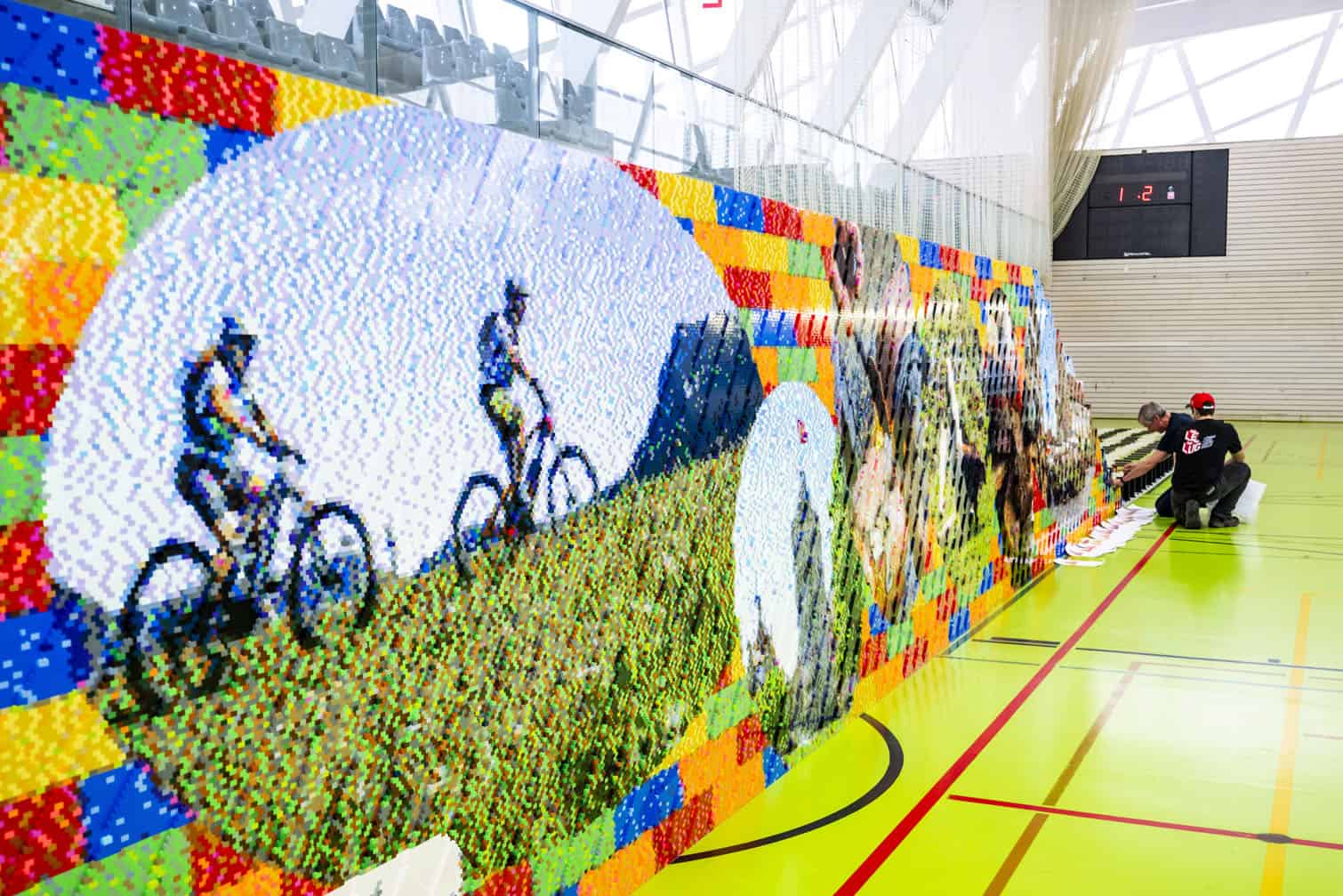 Giant Lego mural in Switzerland aims for world record
