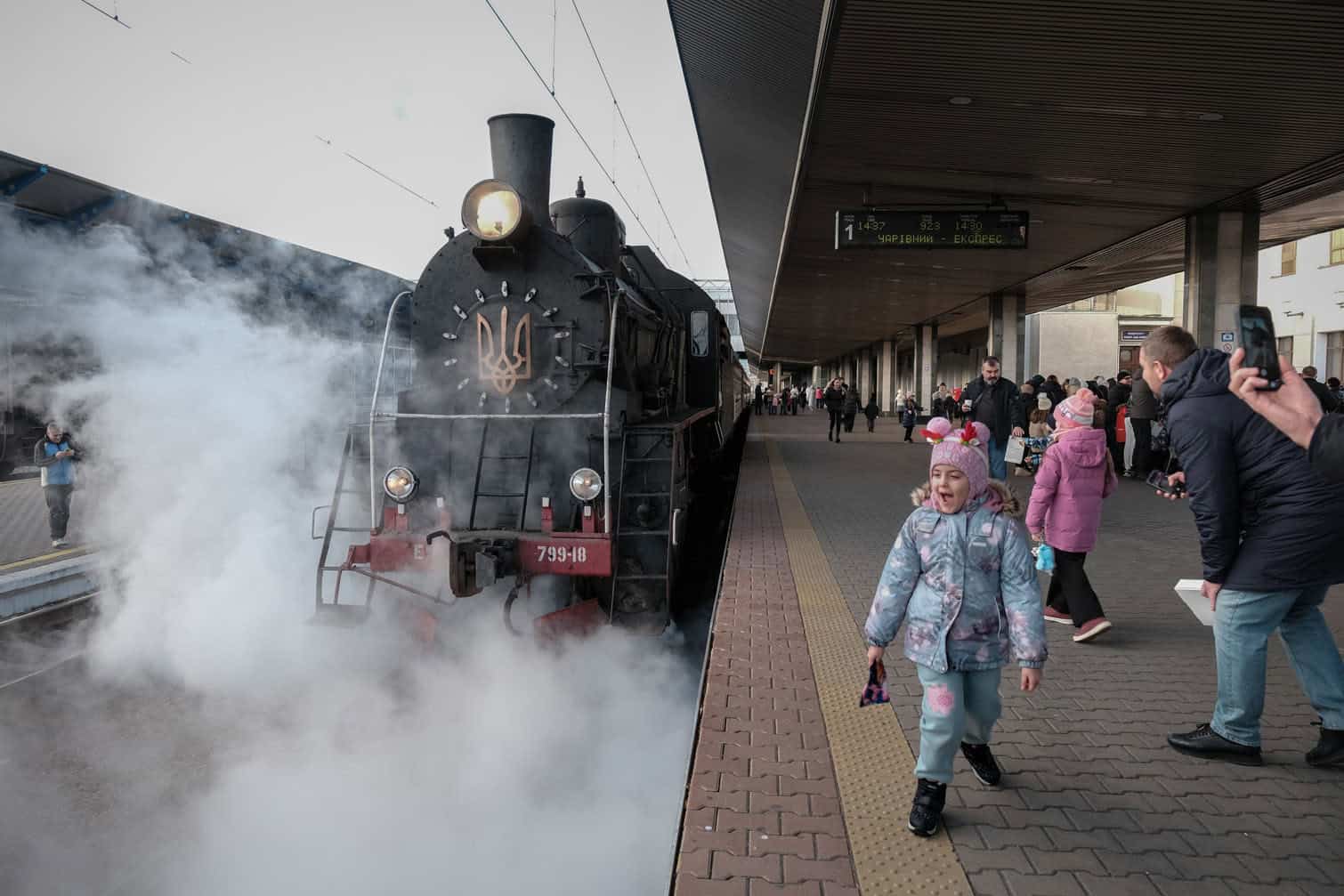 Ukraine celebrates St Nicholas Day by operating children's train