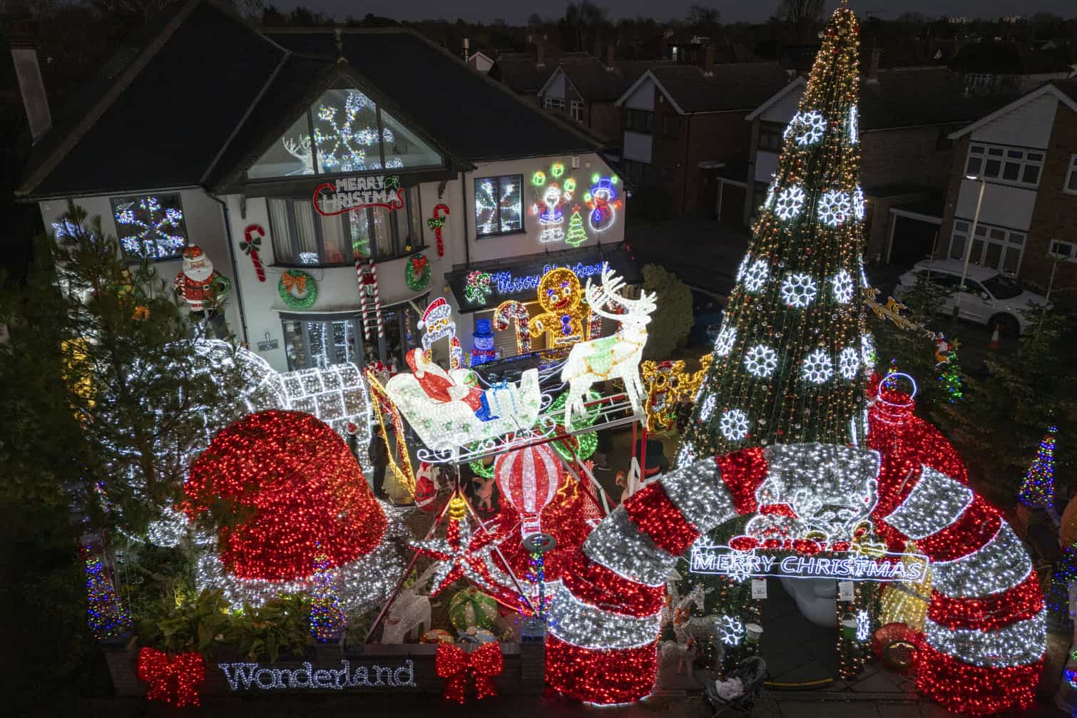 House in Romford, dubbed Romford Wonderland is decorated for Christmas