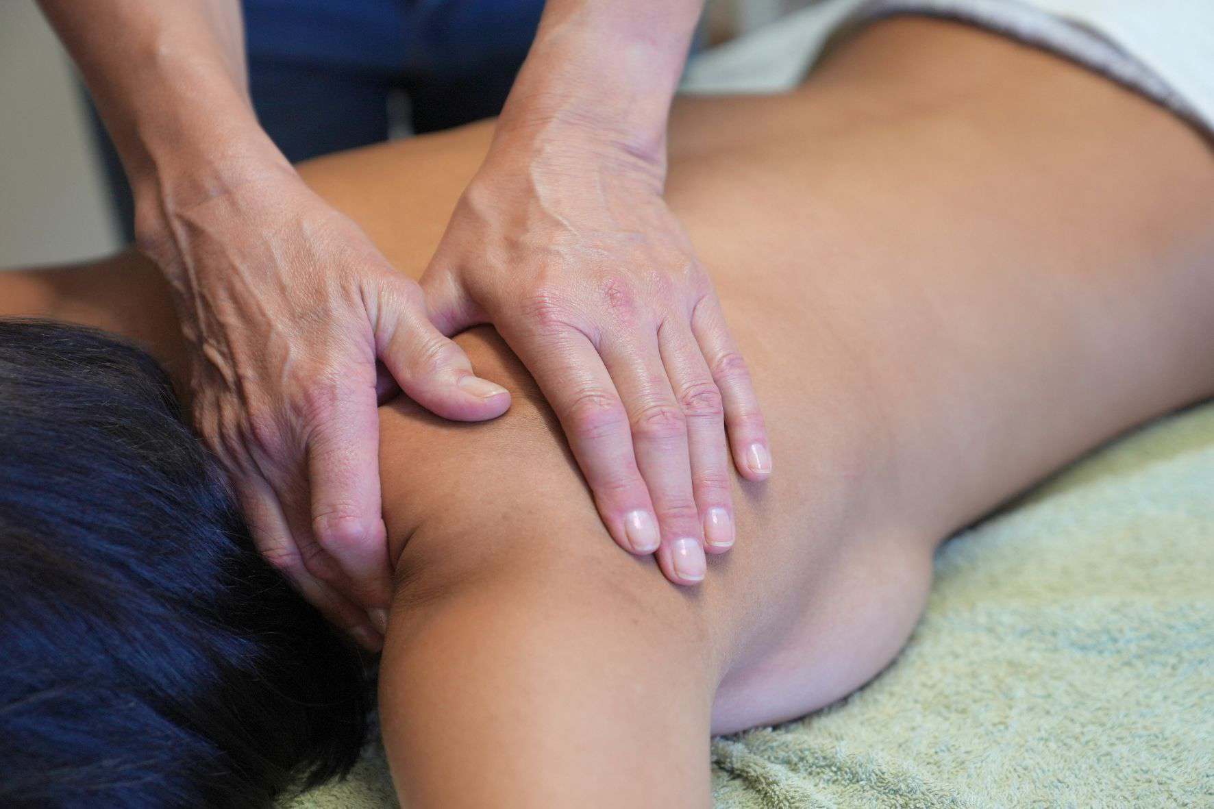 Releasing tension with a neck massage. Picture Supplied