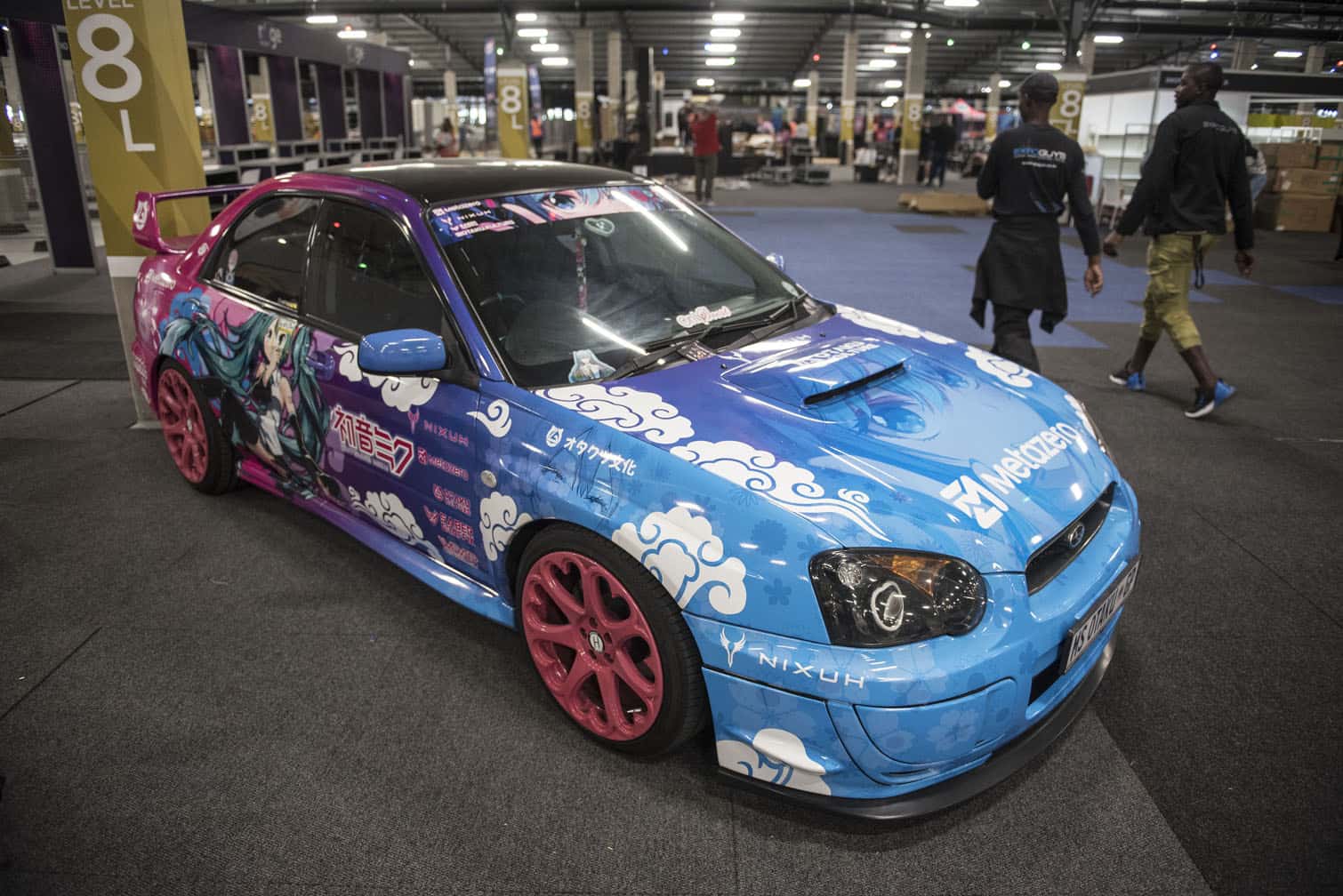 A colourfully branded vehicle is seen ahead of the opening of the rAge Expo