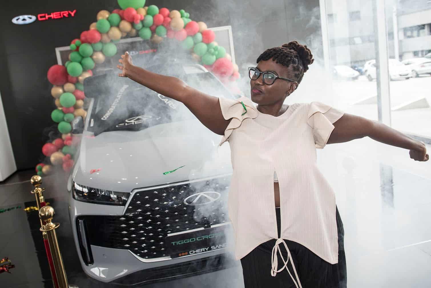 Lucky car winner Caroline Ndungwana