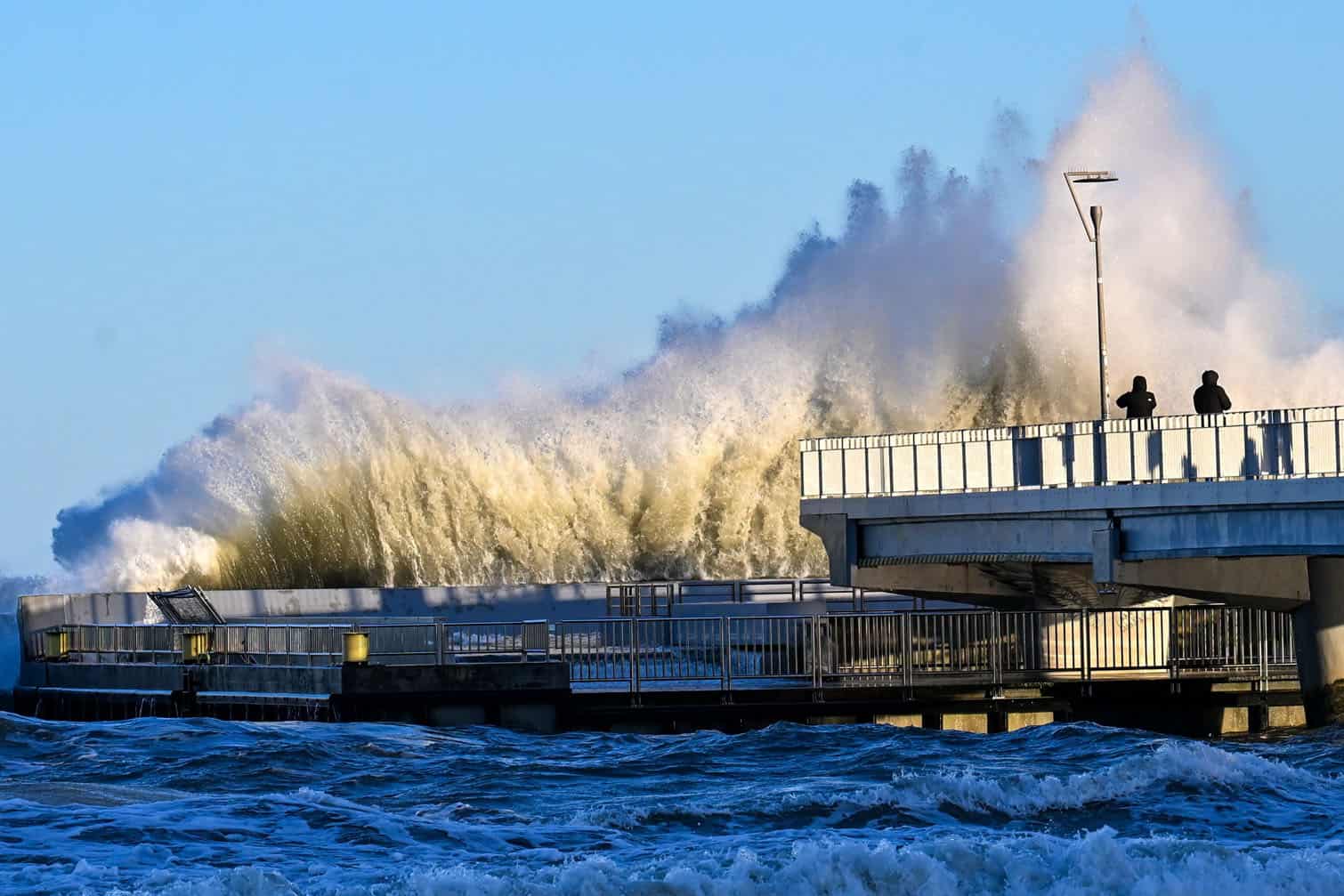 Storm on the Baltic Sea in Kolobrzeg, Poland