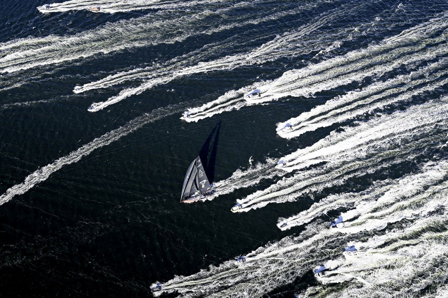 yacht Master Lock Comanche sailing towards the finish line in Hobart