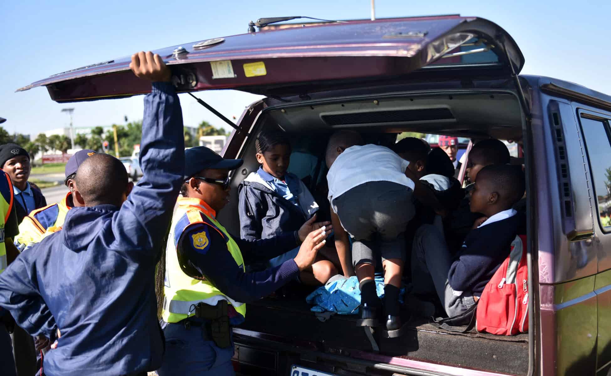 An overloaded minibus