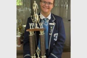 Chloe Knoetze with one of her accolades.