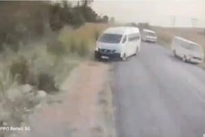 Minibus taxi veering off the road