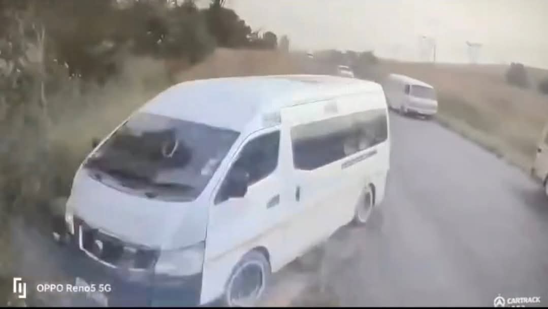 Minibus taxi veering off the road