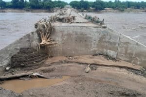 Letaba high water bridge showing the lower water levels in the Kruger National Park.
