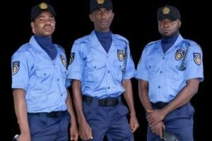 Uniformed Mafoko Security Patrols Guards.