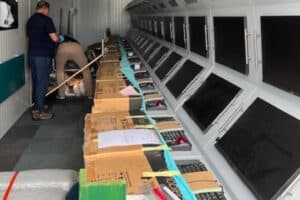 US seizes to containers containing SA-made flight simulators.