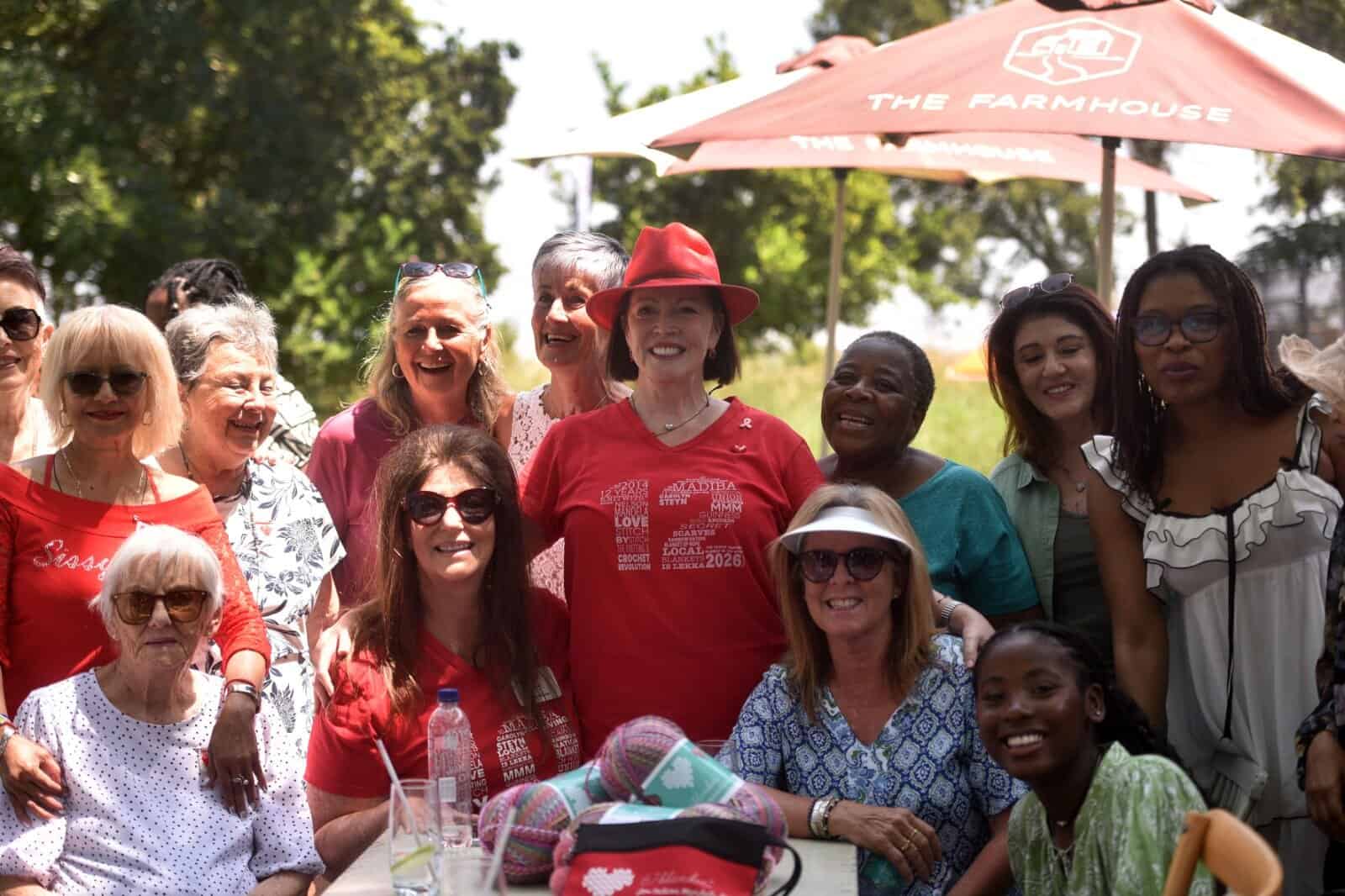 Carol Steyn with guests at the 12-year celebration of 67 Blankets. Picture: Nigel Sibanda.