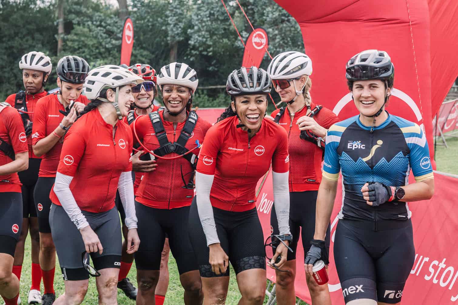 the Team Absa mountain bikers training camp