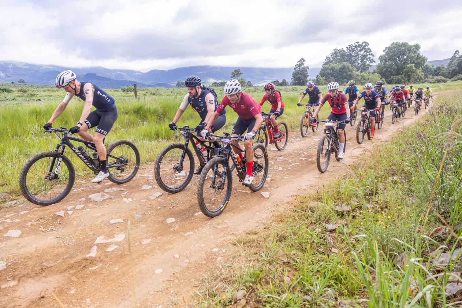 the Team Absa mountain bikers training camp