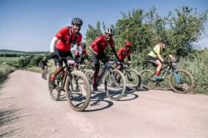 the Team Absa mountain bikers training camp