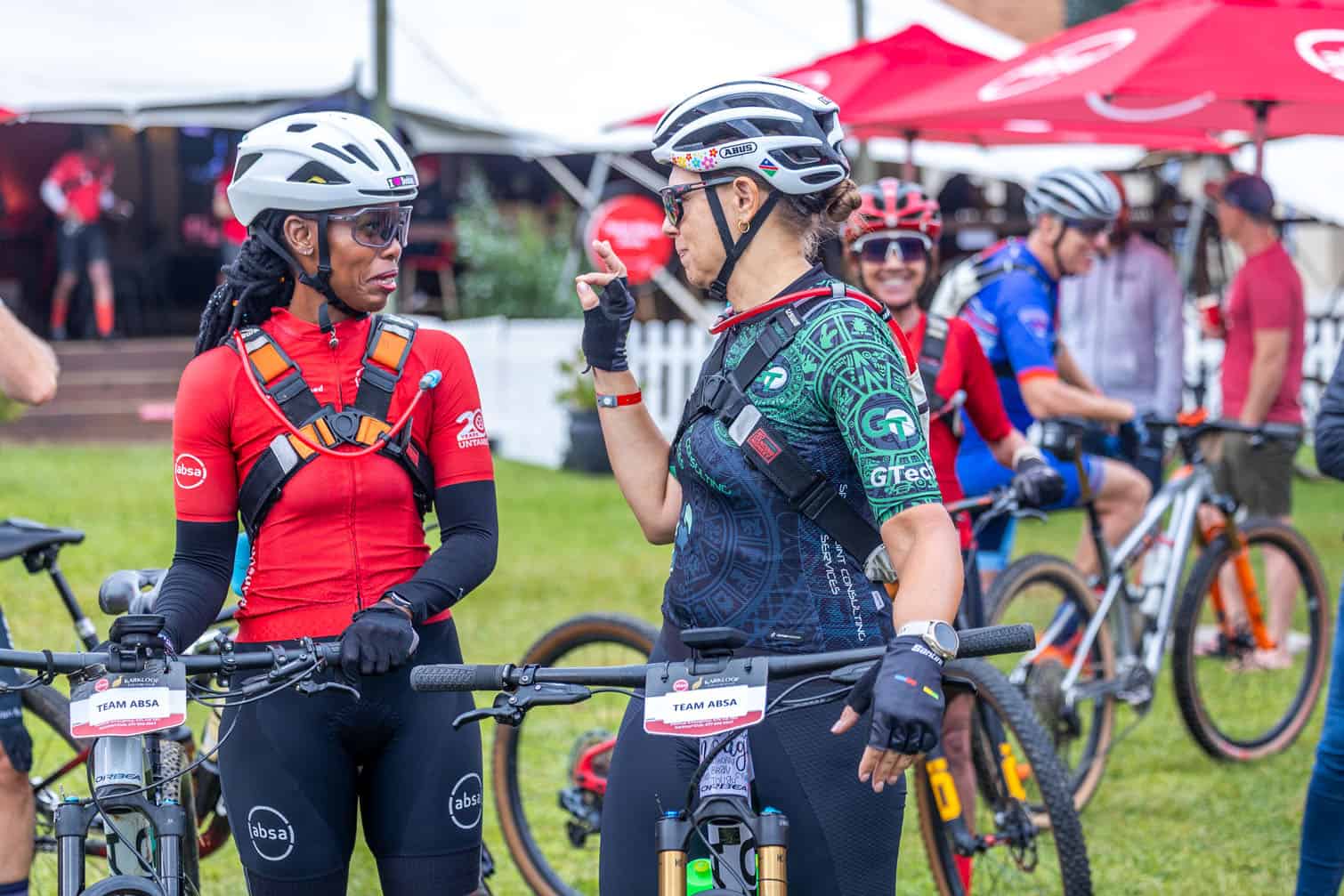 the Team Absa mountain bikers training camp