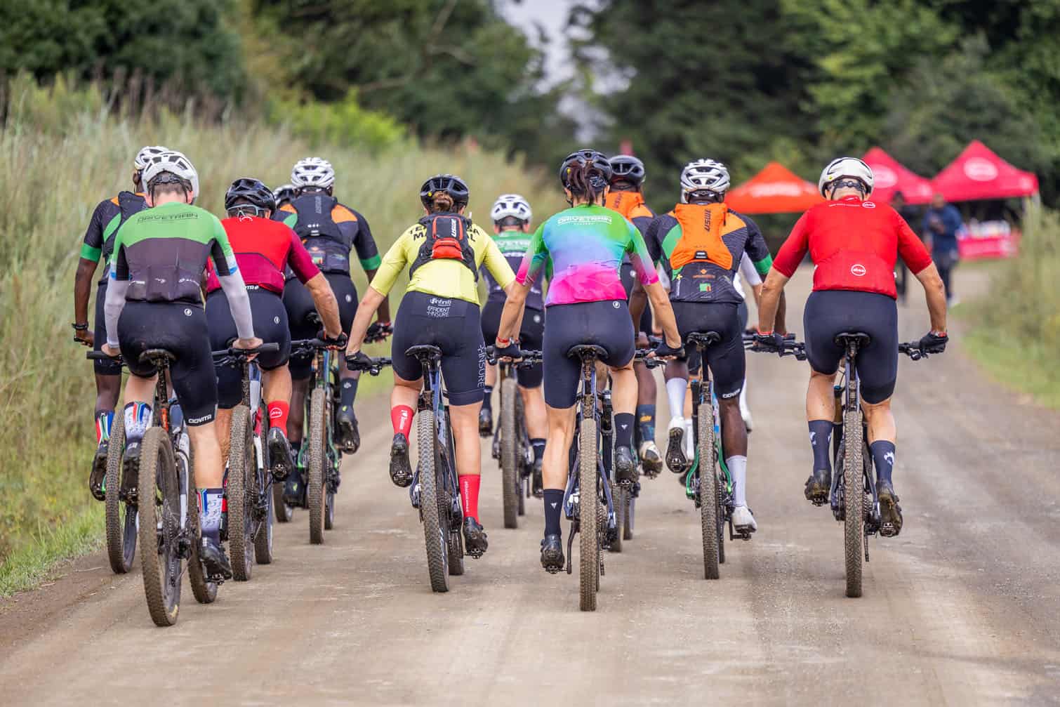 the Team Absa mountain bikers training camp