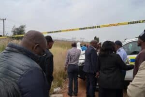 The tragic accident scene in Vanderbijlpark on Monday.
