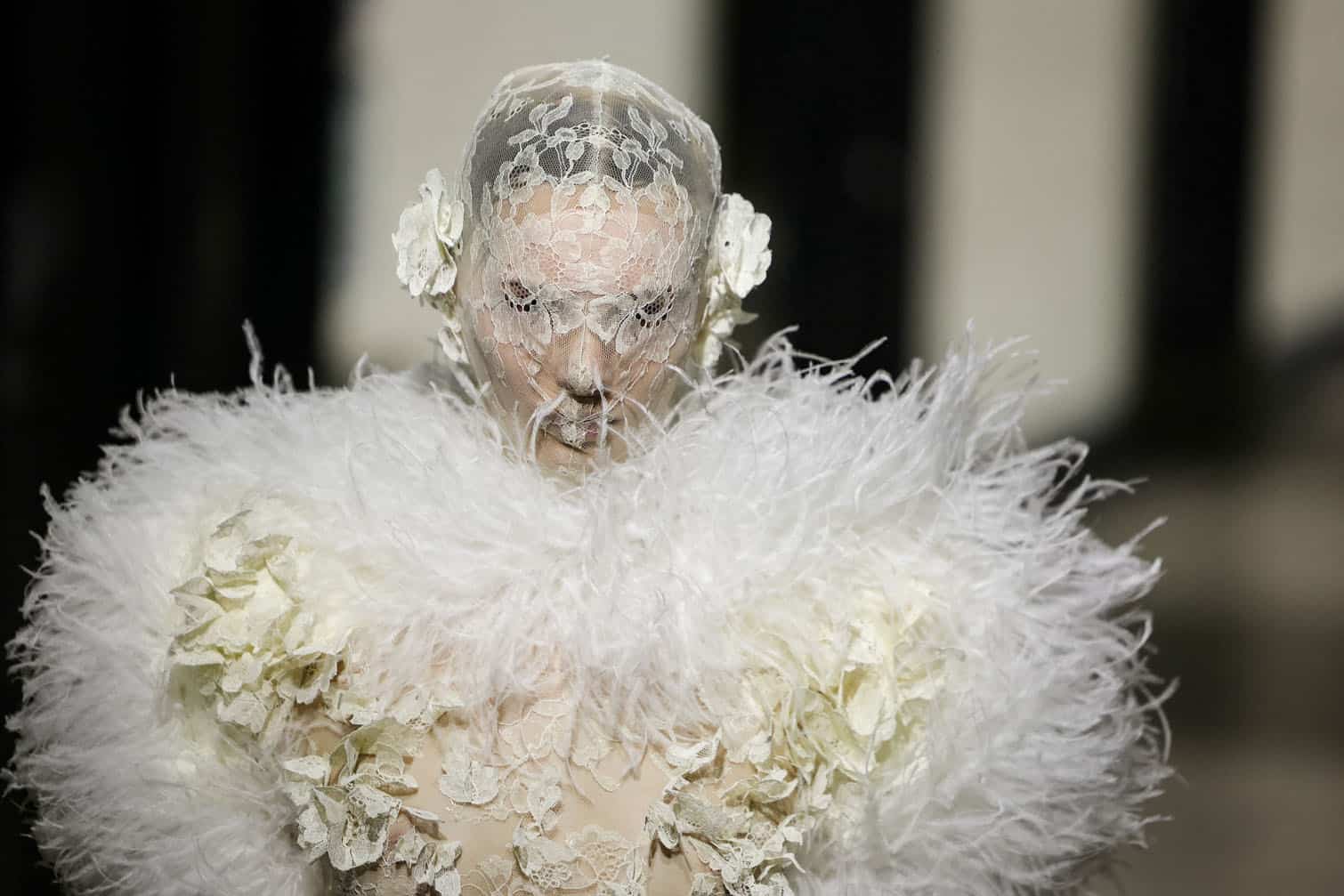 A model presents a creation for Germanier