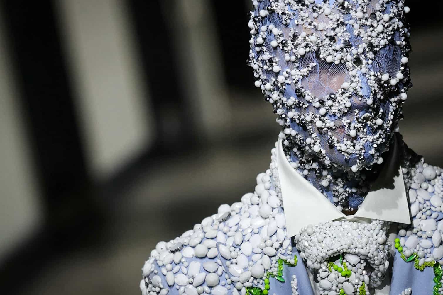 A model presents a creation for Germanier