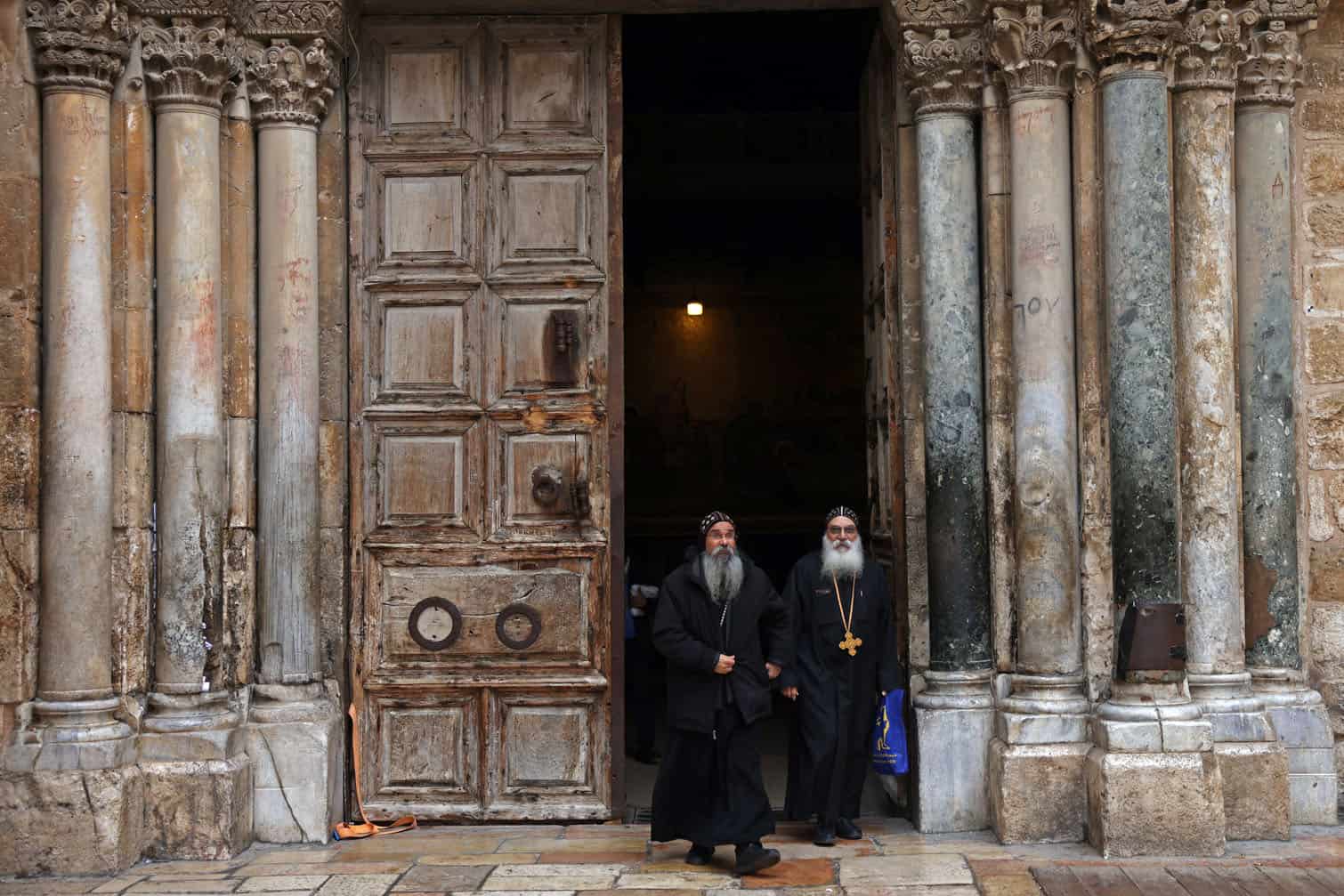 Visitors walk at the complex of Church of the Holy Sepulchre