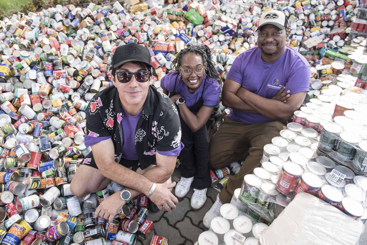Jacaranda FM presenters, from left, Martin Bester, Philicity Reeken and Xola Ntshinga