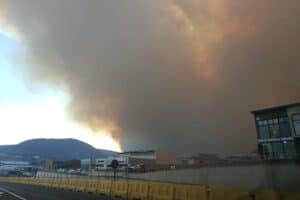 The fire has sent smoke into the air along the N2 near Mossel Bay.