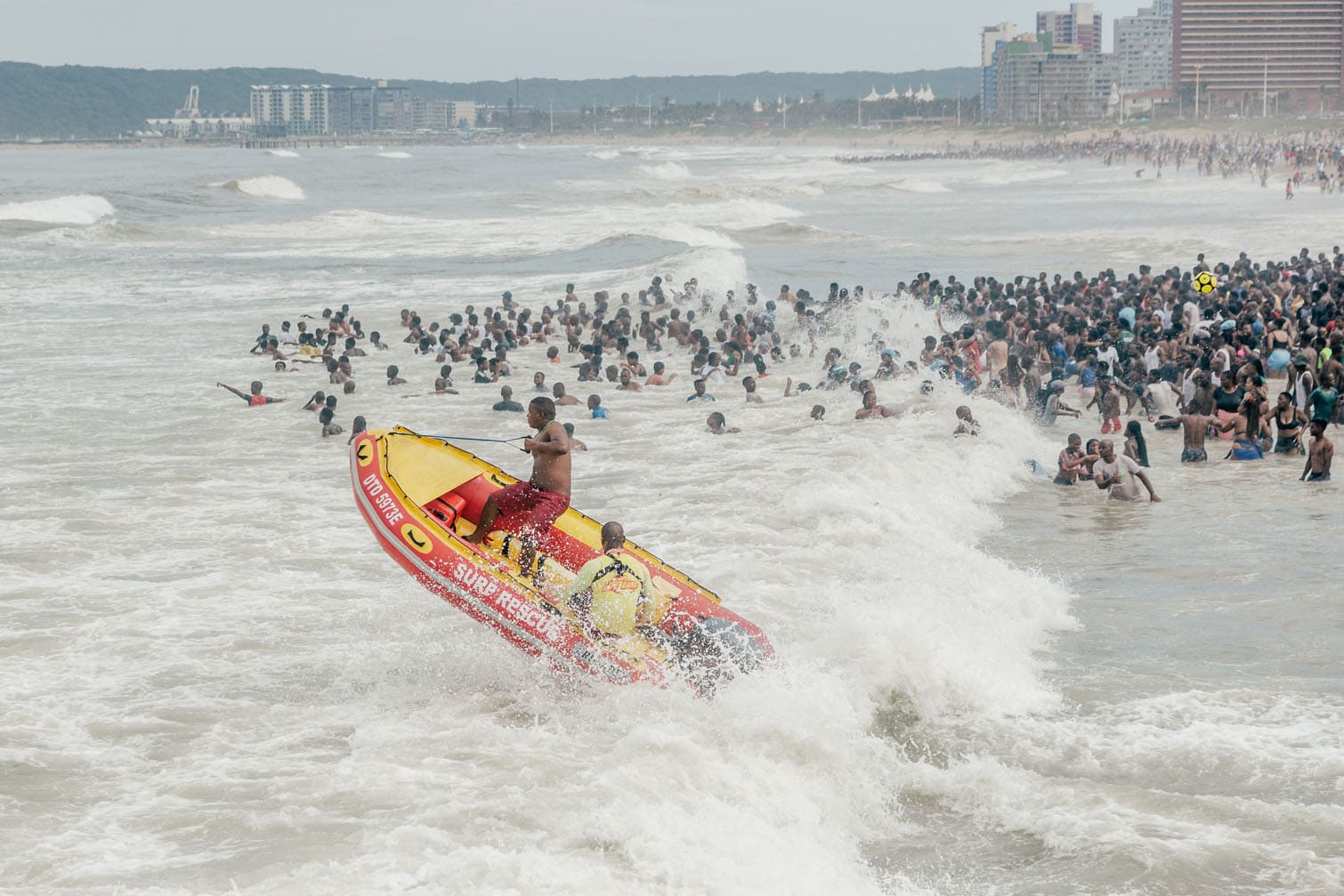 Lifesavers keep an eye on New Year's day revellers in Durban