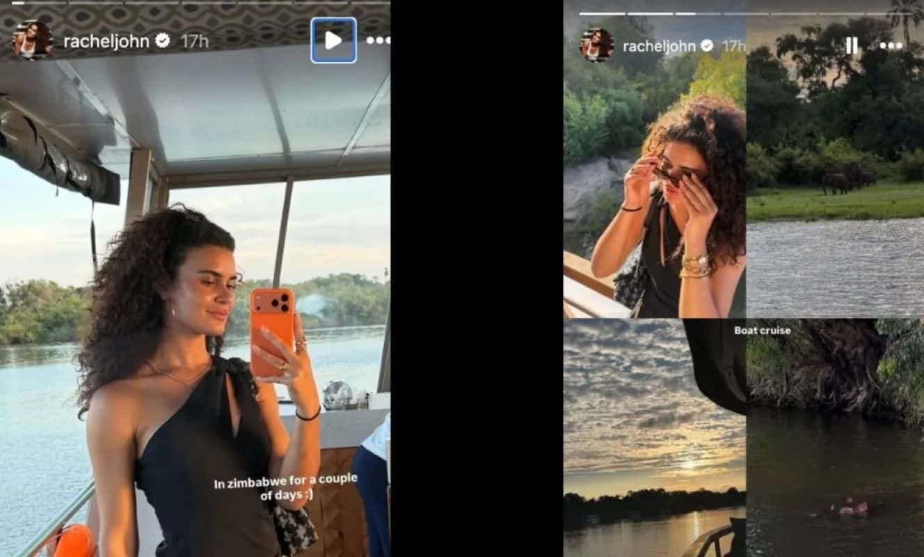 Rachel John on her vacation with springboks captain Siya kolisi victoria falls