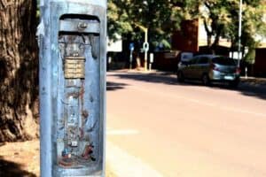 Vandalised streetpole on Troye Street, between Park and Robert Sobukwe streets in Sunnyside.