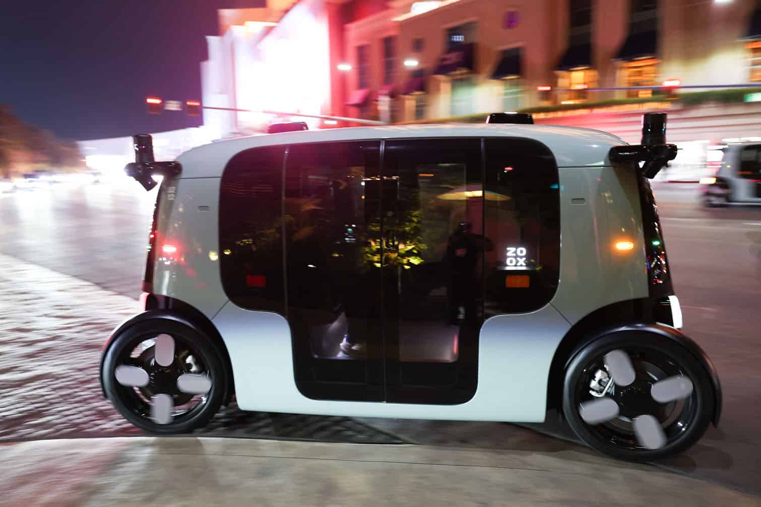 A Zoox electric autonomous robotaxi