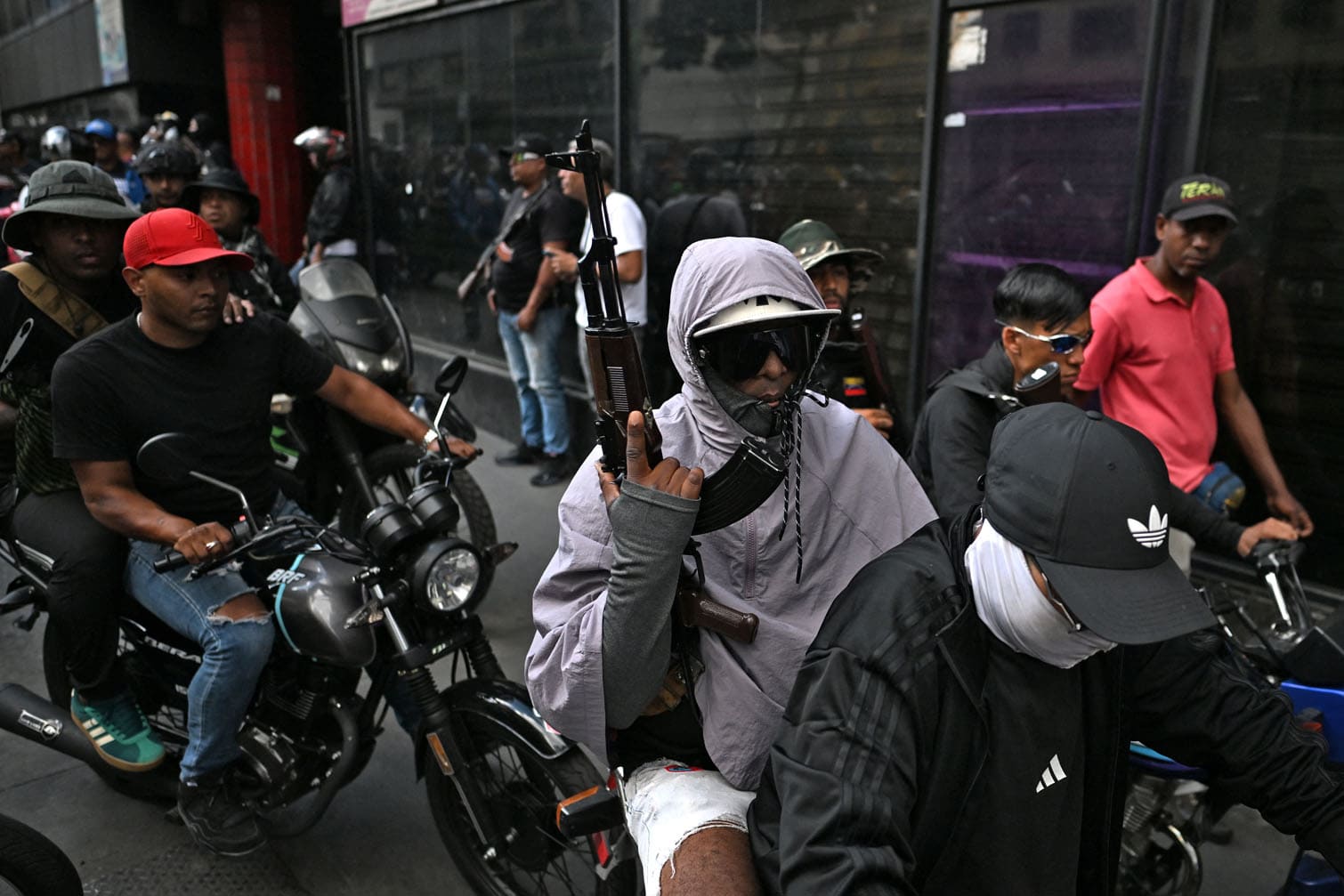 Armed supporters of ousted Venezuela's President Nicolas Maduro