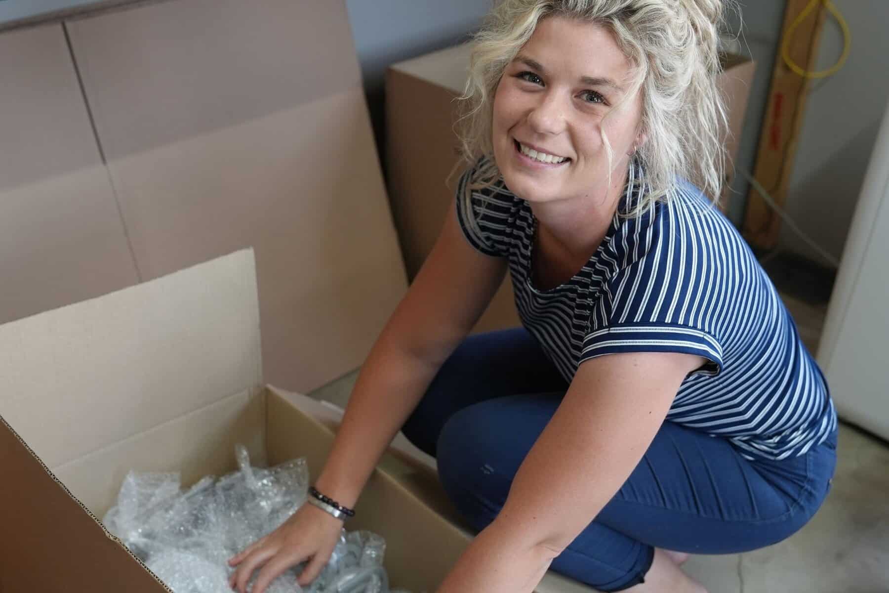 Designer to manufacturer to box packer, Natasha Bell. Picture Hein Kaiser