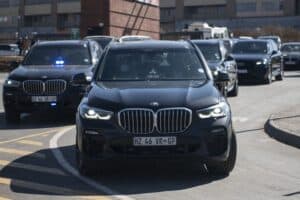 Blue lights VIP protection officers