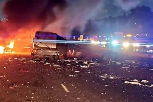 WATCH: CIT vehicle blown up in Durban, residents and motorists loot