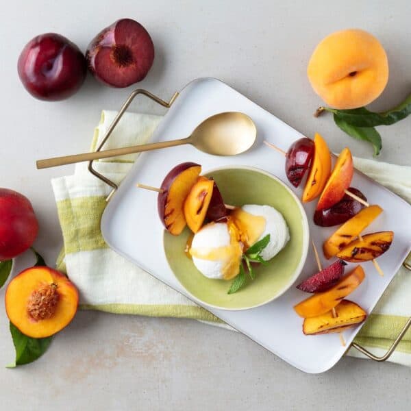 Recipe of the day: Stone fruit skewers with Amasi ice cream