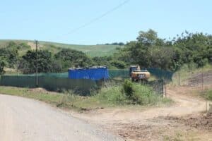 The construction yard from where earth works have begun for a proposed cement manufacturing plant.