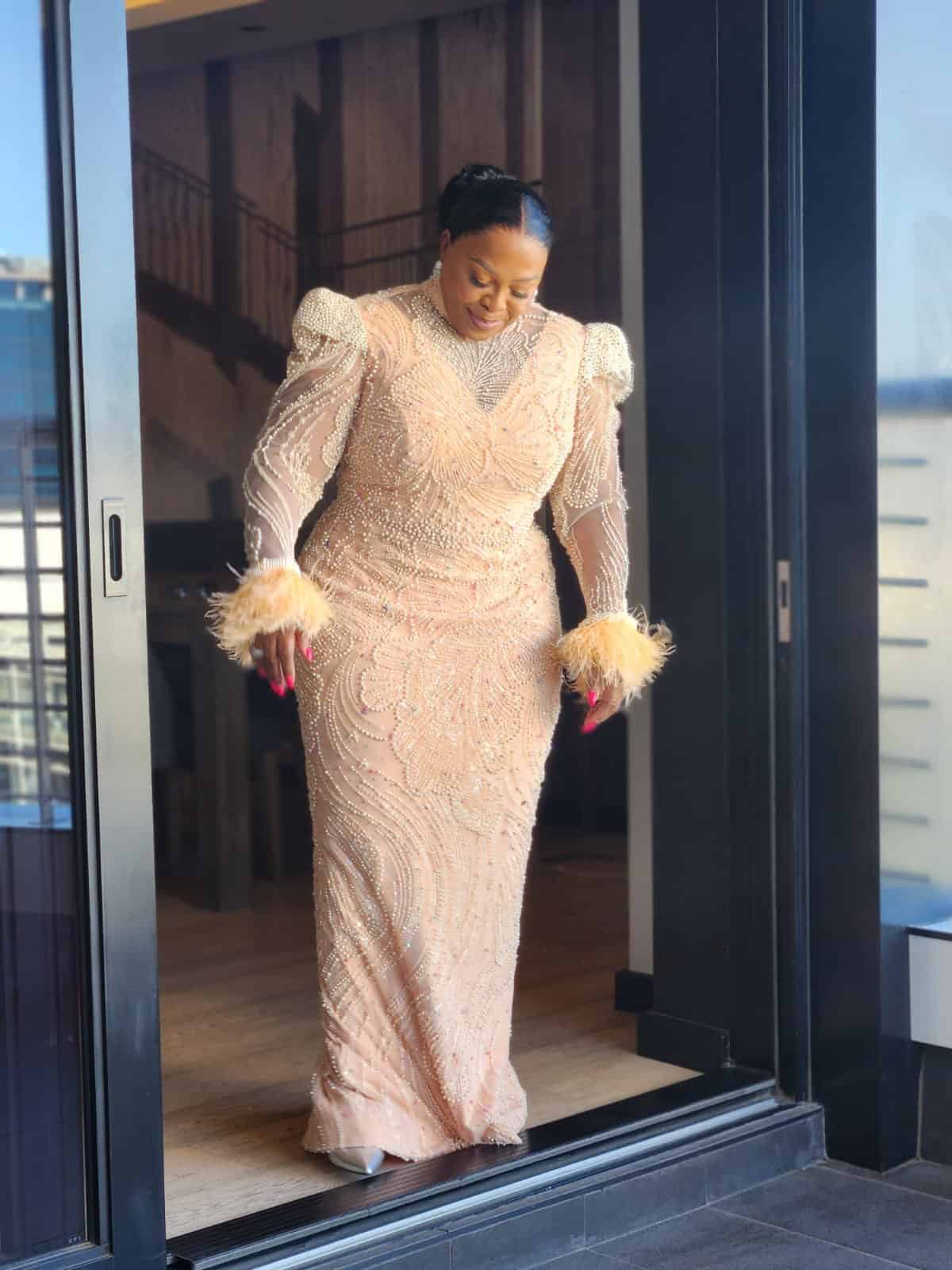 Nomvula Mokonyane Sona red carpet fashion